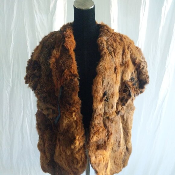 Vintage Winner's Circle Real Rabbit Fur Cape Size Large - Picture 6 of 6